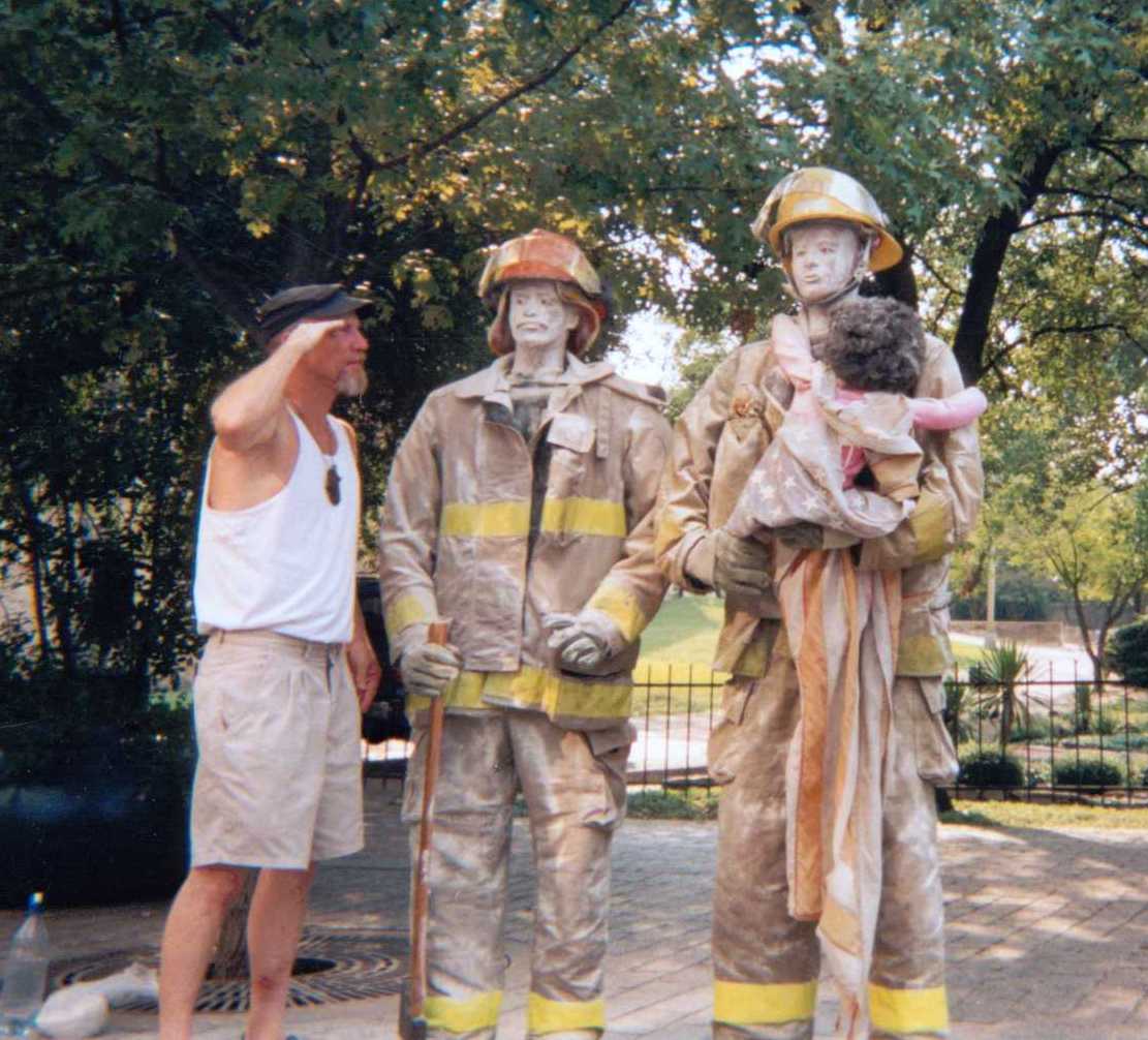 Salute to American Heros 911-Fireman sculptures